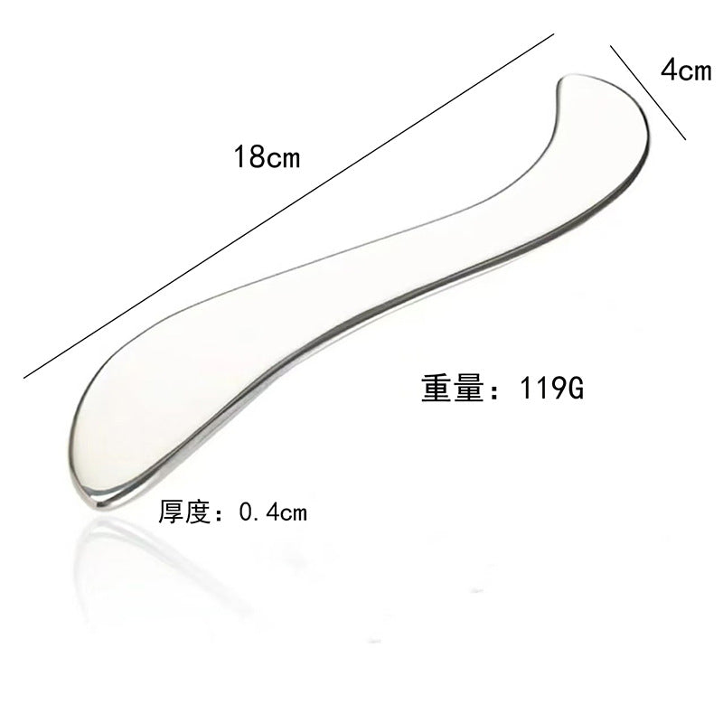 Factory direct stainless steel large heart-shaped scraping plate hand face scraping metal massage beauty tools wholesale