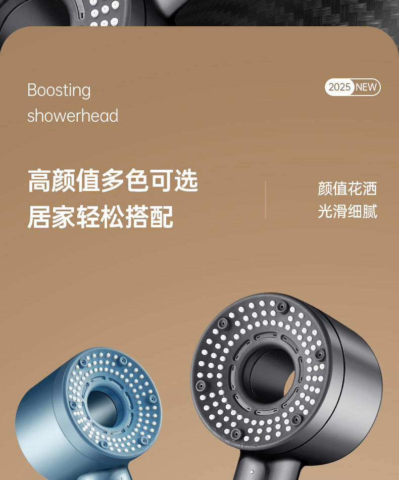 High Pressurized Filter Shower Head 5-mode Adjustable Spa Showerhead One Button Stop Water Saving Shower Bathroom Accessories