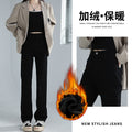 fleece-lined Narrow Straight Jeans Women's 2024 Spring, Autumn and Winter New plus size High Waist Slimming Pants Pear Shape Figure