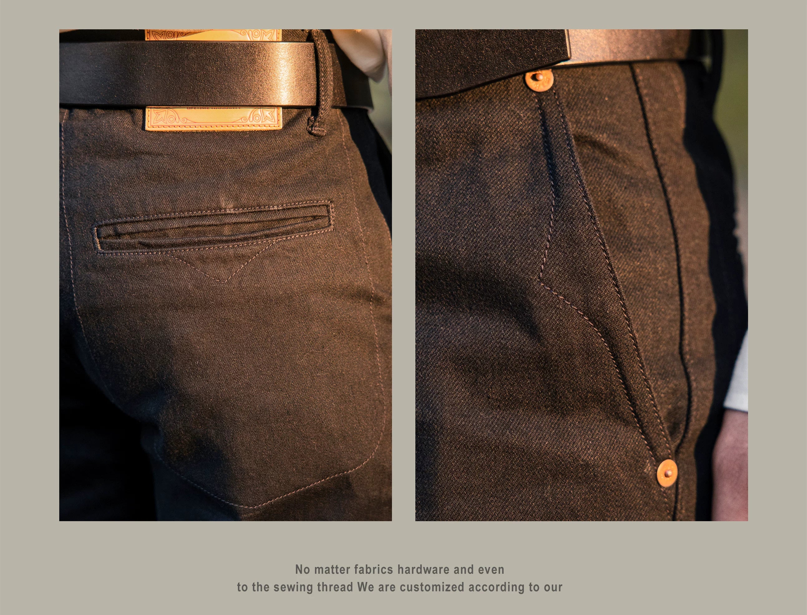 DN-0002 Vintage 14 Oz Indigo Selvage Stylish Trousers Mens Casual Chino Raw Denim Jean Pants Size 28-42