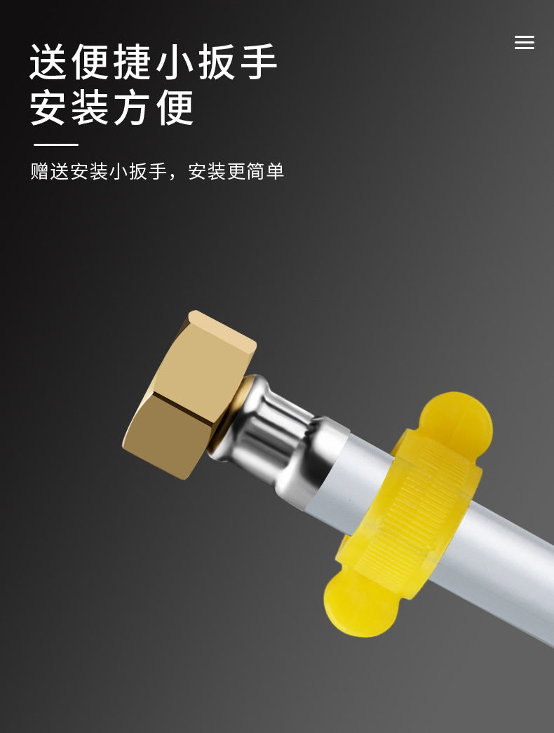 New 20-200cm PVC Water Inlet Hose G1/2" Plumbing Hose Bathroom Heater Hot and Cold Explosion Proof Connecting Pipe Household