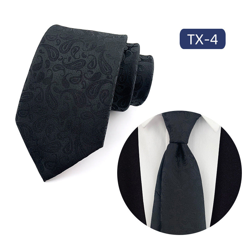 in stock wholesale men's tie jacquard yarn-dyed fabric small floral pattern business casual wedding groom tie