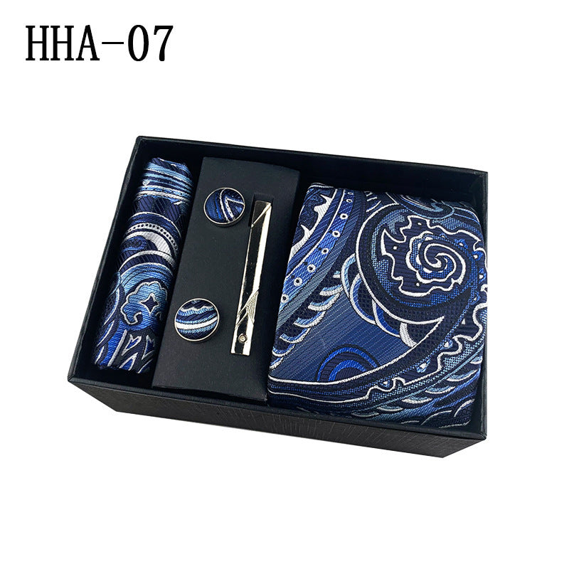 Factory Wholesale Men's Tie Business Dress Wedding Photo Suit Accessories Tie Cufflinks Square Tie Gift Box