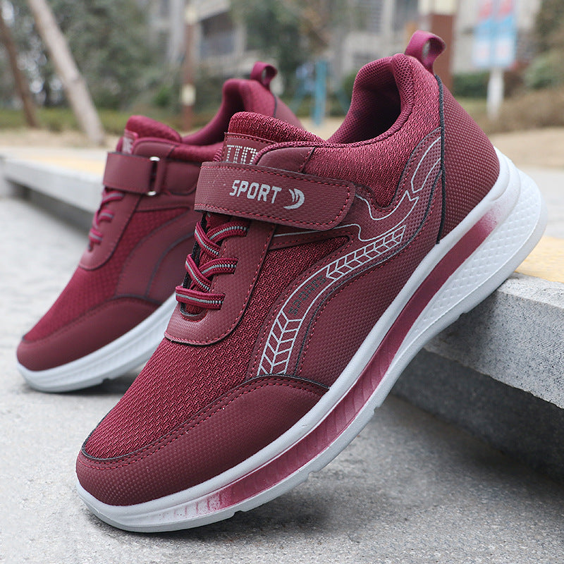 Spring and autumn middle-aged and elderly walking shoes single-layer shoes couple's breathable sneaker men's old shoes mesh mom and dad shoes