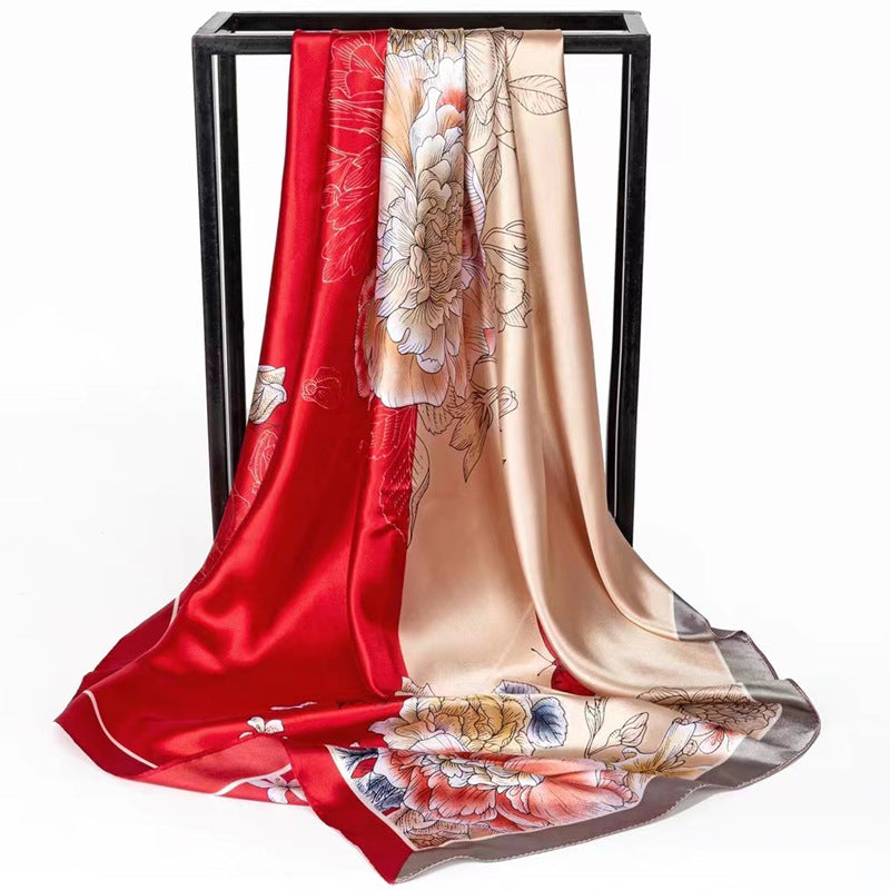 Mother's Day gift double-sided scarf 90 square scarf summer women's thin decorative versatile small scarf shawl scarf scarf