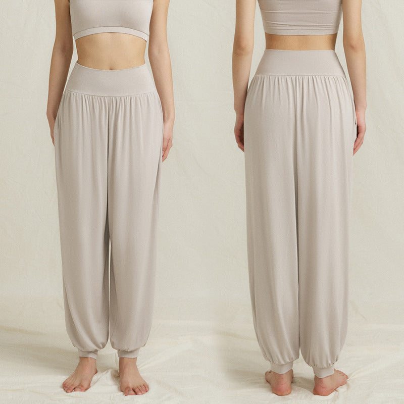2025 Spring New Yoga Trousers Women's Loose Leg Bloomers Breathable Pilates Dance Fitness Sports Pants