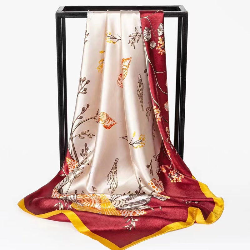 Mother's Day gift double-sided scarf 90 square scarf summer women's thin decorative versatile small scarf shawl scarf scarf