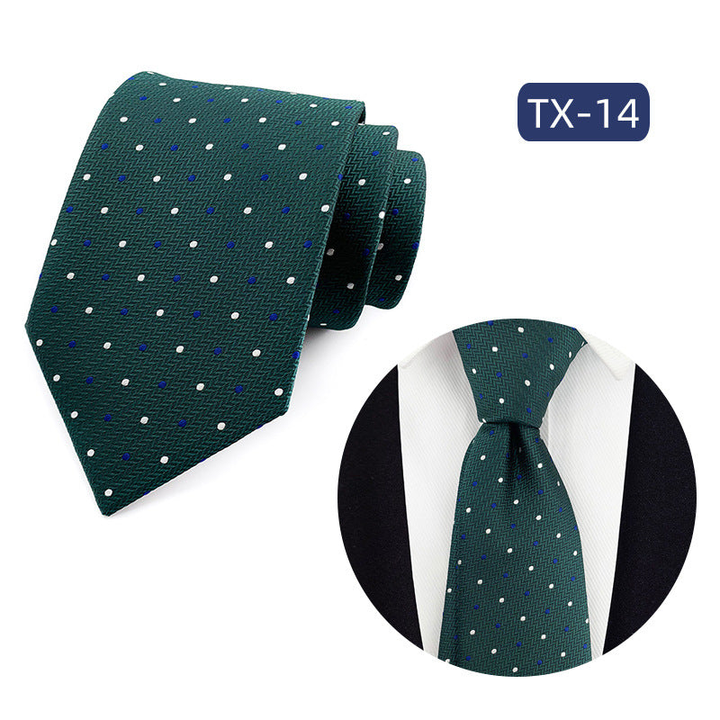 in stock wholesale men's tie jacquard yarn-dyed fabric small floral pattern business casual wedding groom tie