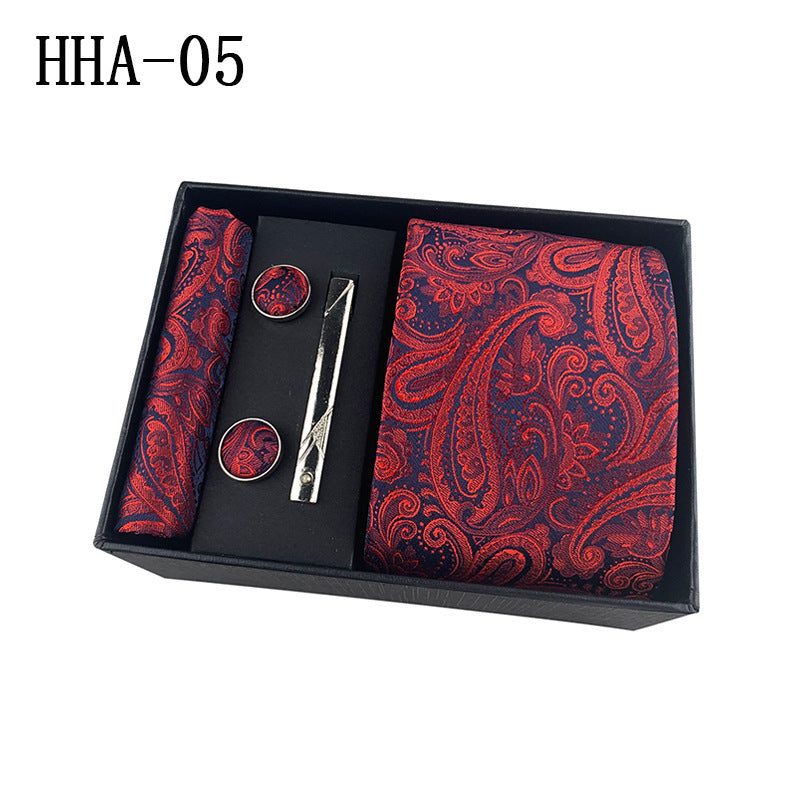 Factory Wholesale Men's Tie Business Dress Wedding Photo Suit Accessories Tie Cufflinks Square Tie Gift Box