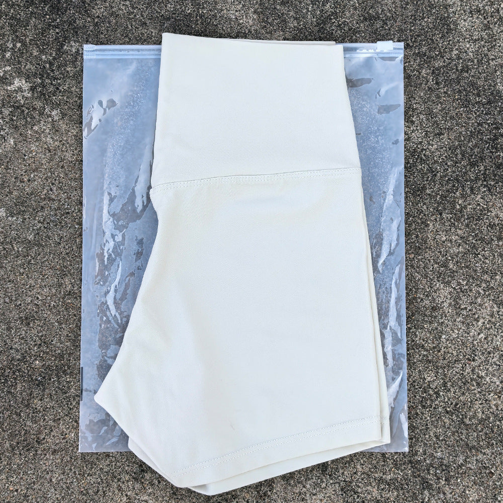 New Nude High-Waist Brushed Shorts Yoga Wear Nylon Shorts Women's Tight Yoga Three-Point Sports Shorts Peach