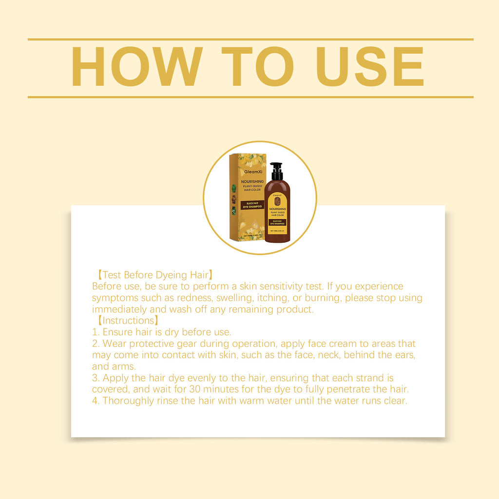 Hair Dye Shampoo Natural Black Chestnut Color Even Coloring Repair Gray White Hair Smoothing Nourishing Instant Coloring Shampoo