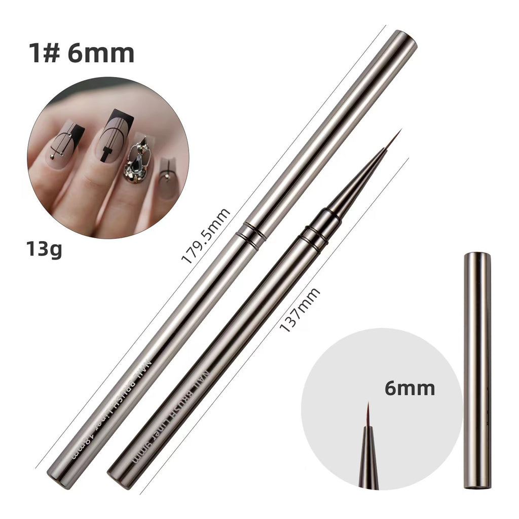 Nails Art Liner Brushes UV Gel Brush 6/9/12/15/18mm Nail Design Pen Elongated Lines Striping Painting Professional Manicure Tool