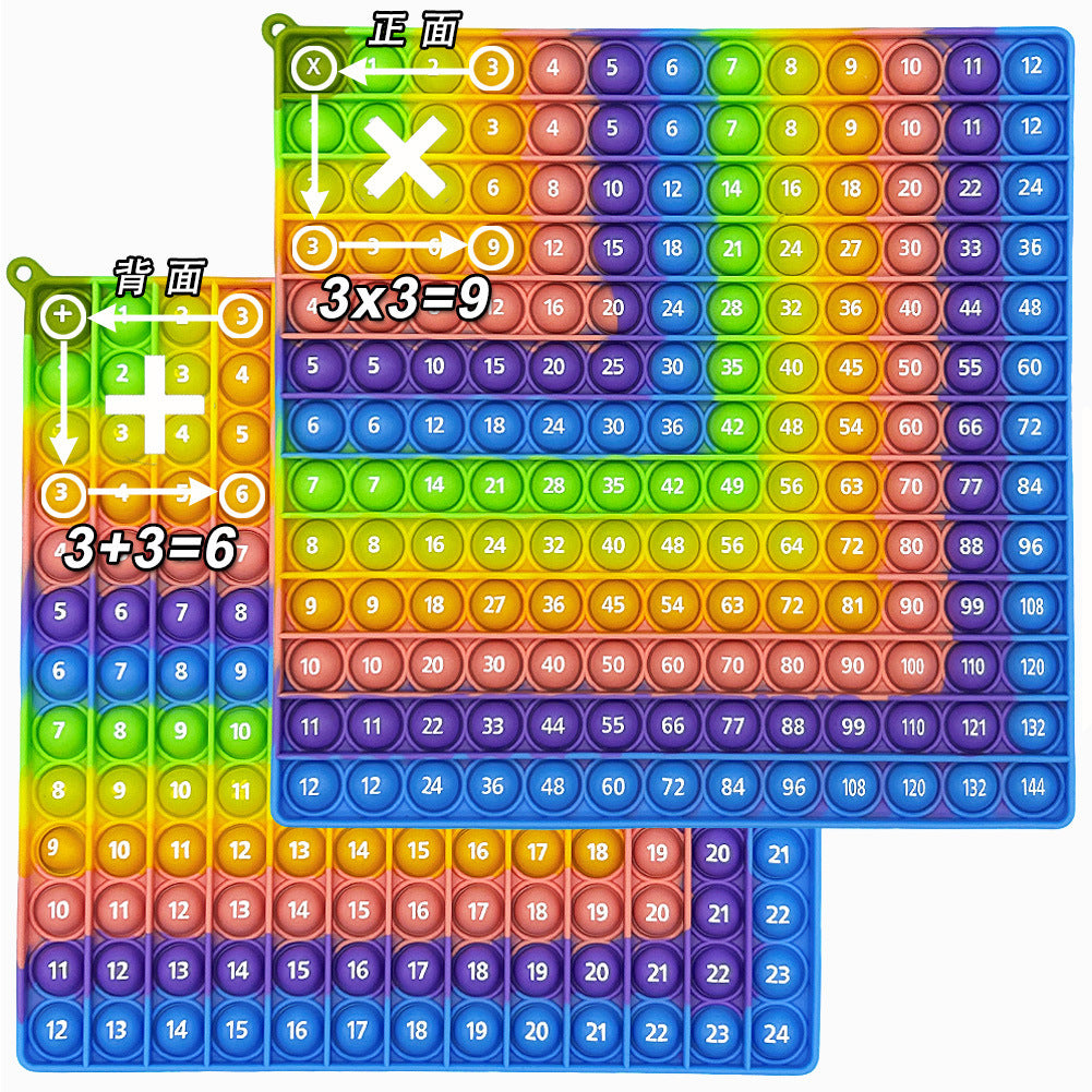 12X12 European and American Multiplication Table Math Practice Board Silicone Educational Science Learning Aid Toy Fun