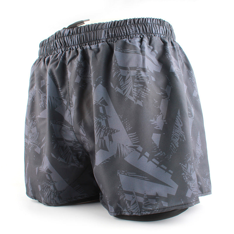 Men's Sports Shorts Summer Explosions Double-layer Quick-drying Swimming Trunks Anti-embarrassment Swimming Trunks Running Fitness Training Shorts