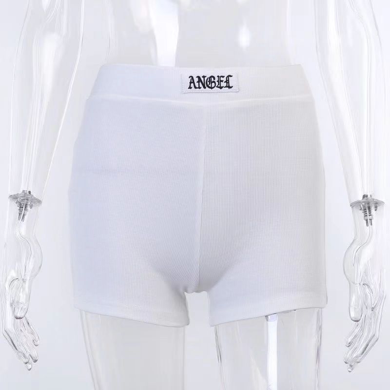 2024 spring and summer new English label rib European and American fashion small suspender shorts suit women's cross-border foreign trade Wholesale