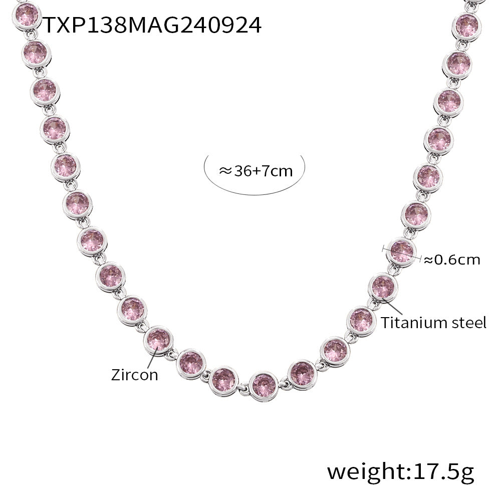 INS Internet Celebrity Bohemian Zircon Bracelet Simple Advanced Dopamine Necklace Advanced Temperament Jewelry suit