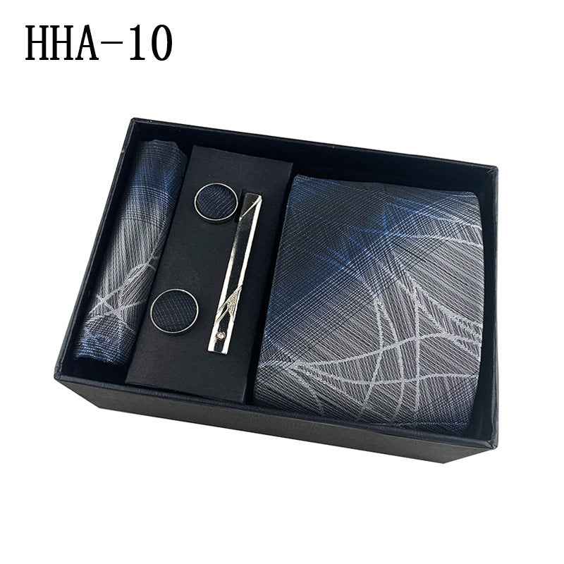 Factory Wholesale Men's Tie Business Dress Wedding Photo Suit Accessories Tie Cufflinks Square Tie Gift Box