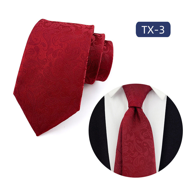 in stock wholesale men's tie jacquard yarn-dyed fabric small floral pattern business casual wedding groom tie