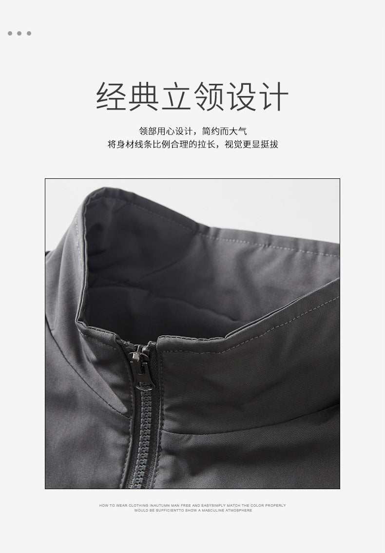 Russian Foreign Trade Trendy Brand Reflective Patchwork Stand-Up Collar Jacket Spring and Autumn Loose Sports Casual Jacket for Men