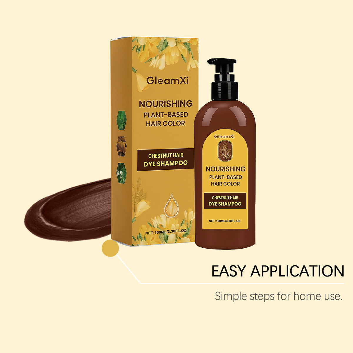 Hair Dye Shampoo Natural Black Chestnut Color Even Coloring Repair Gray White Hair Smoothing Nourishing Instant Coloring Shampoo