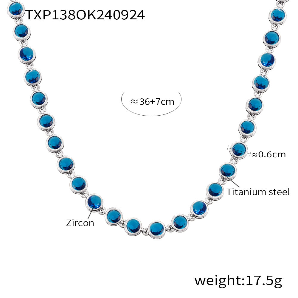 INS Internet Celebrity Bohemian Zircon Bracelet Simple Advanced Dopamine Necklace Advanced Temperament Jewelry suit