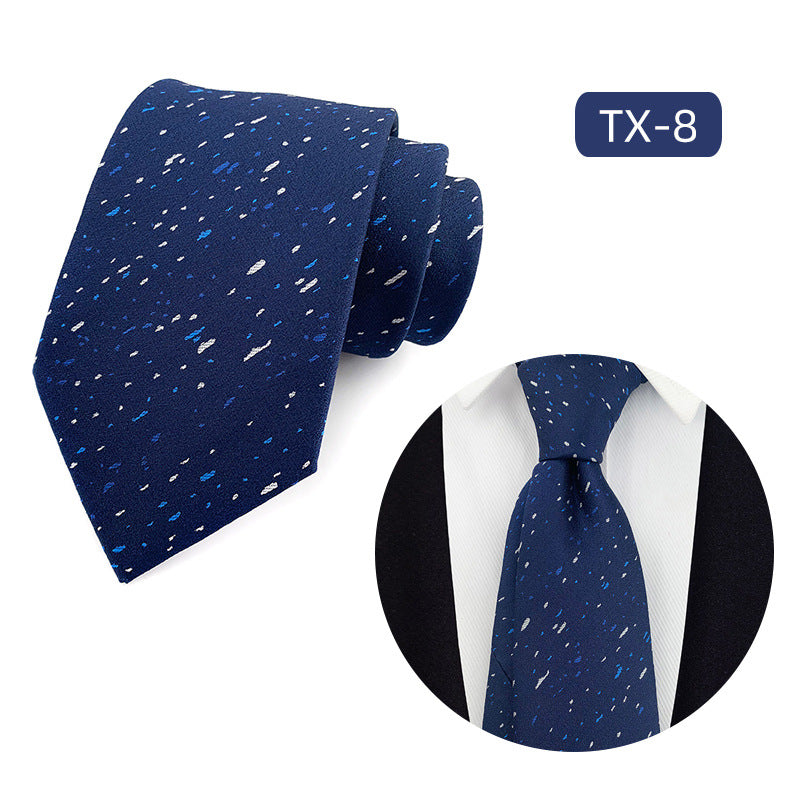 in stock wholesale men's tie jacquard yarn-dyed fabric small floral pattern business casual wedding groom tie