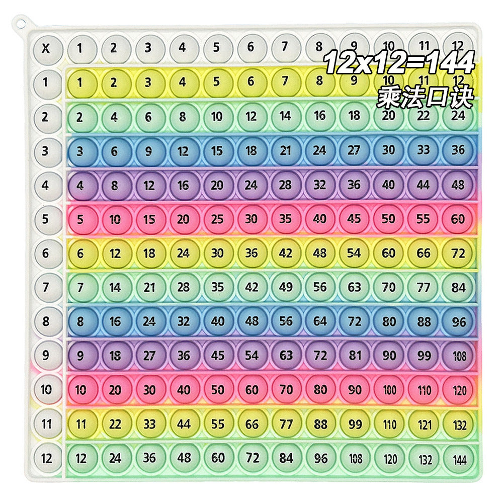 12X12 European and American Multiplication Table Math Practice Board Silicone Educational Science Learning Aid Toy Fun