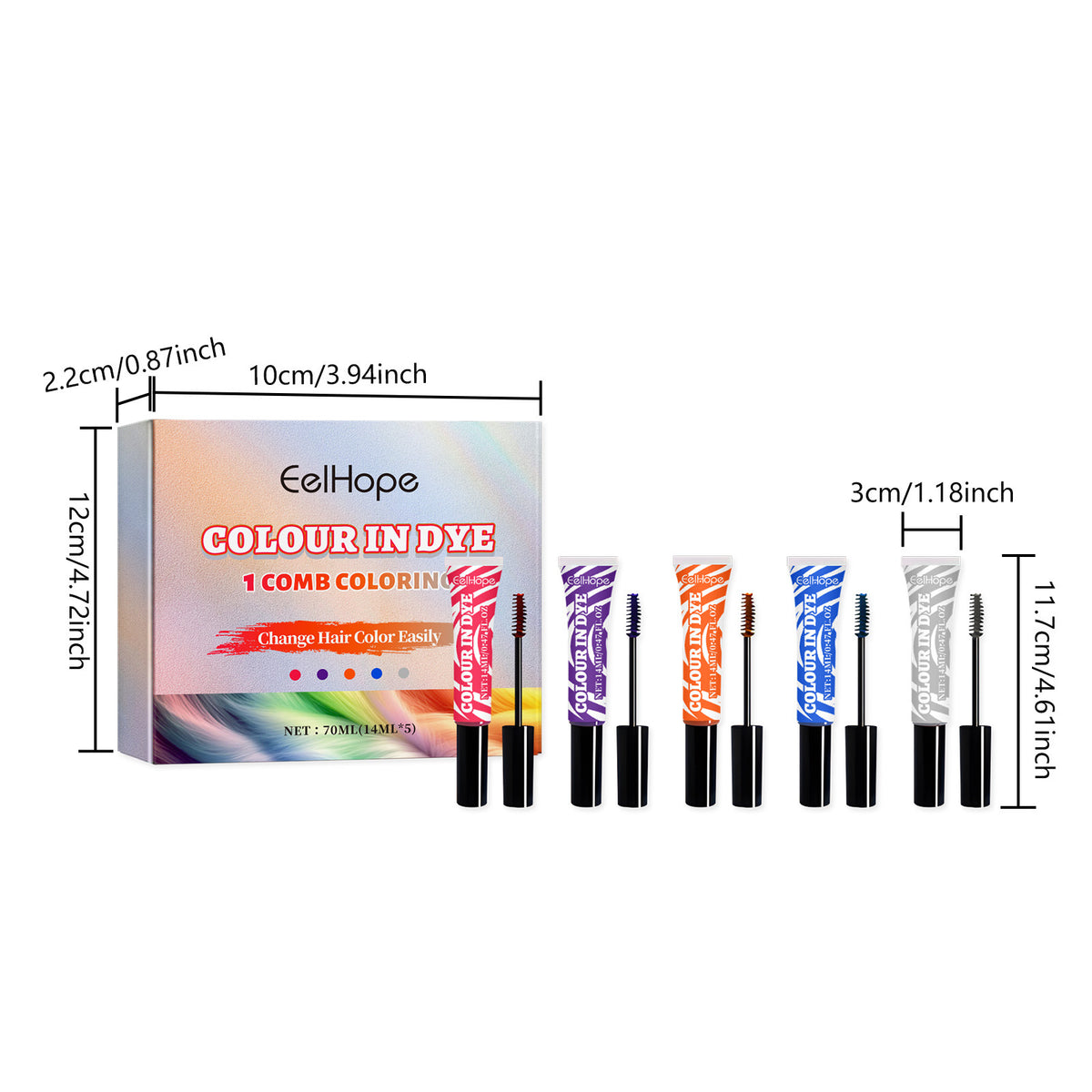 Temporary Hair Coloring Dye Set Long Lasting Vibrant Colors Music Festival Halloween Party Cosplay DIY Hair Styling Cream Tools