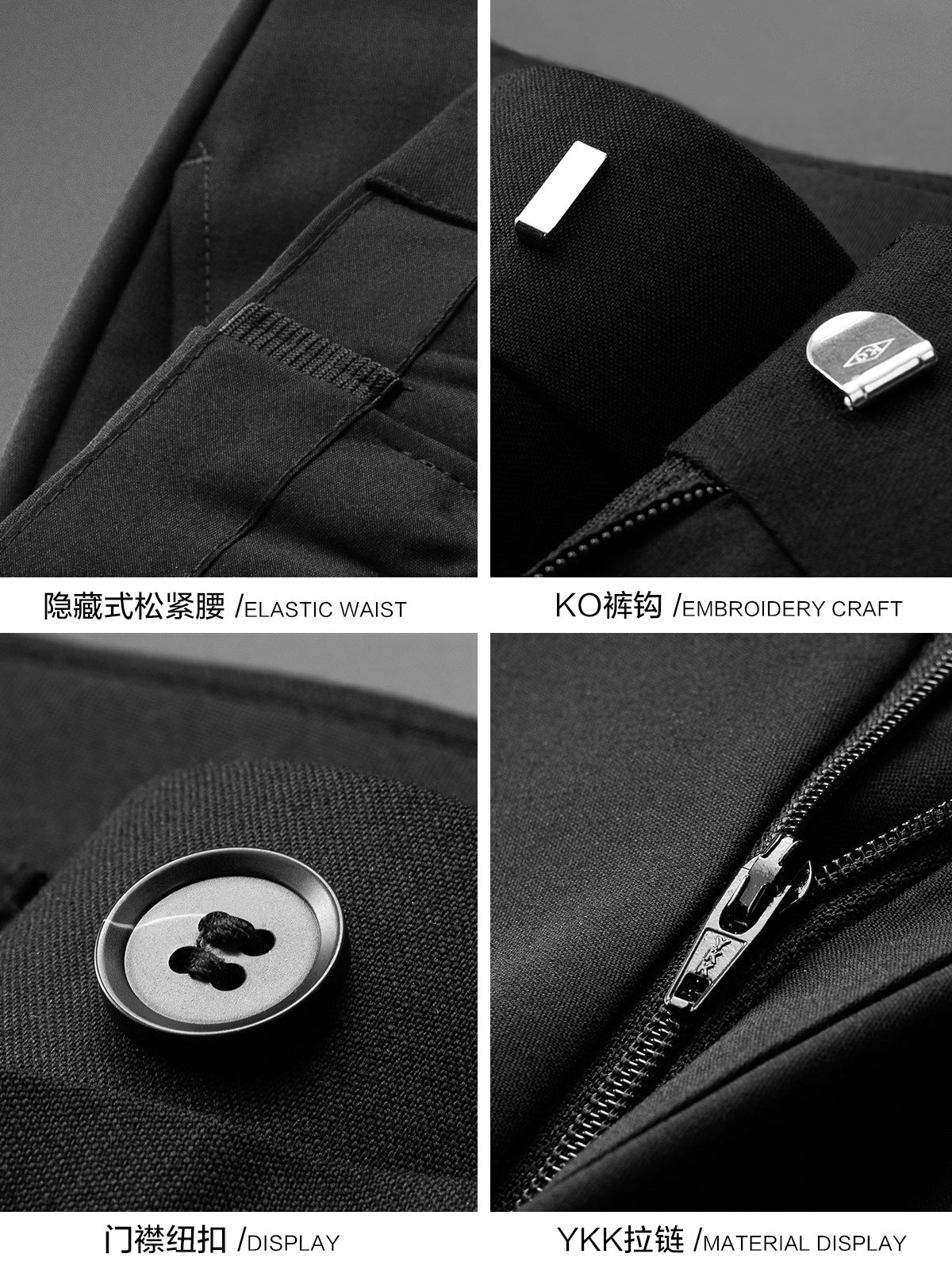 70% Wool Men's Suit Pants Men's Black High Sense Business Suit Pants Breathable Straight Men's Dress Long Pants