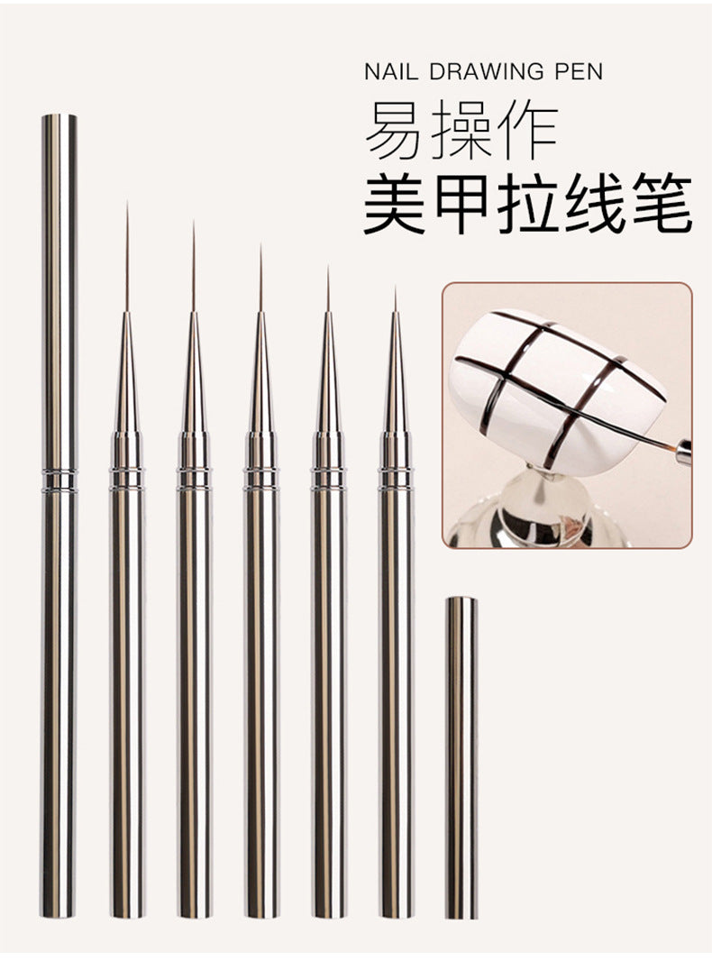 Nails Art Liner Brushes UV Gel Brush 6/9/12/15/18mm Nail Design Pen Elongated Lines Striping Painting Professional Manicure Tool