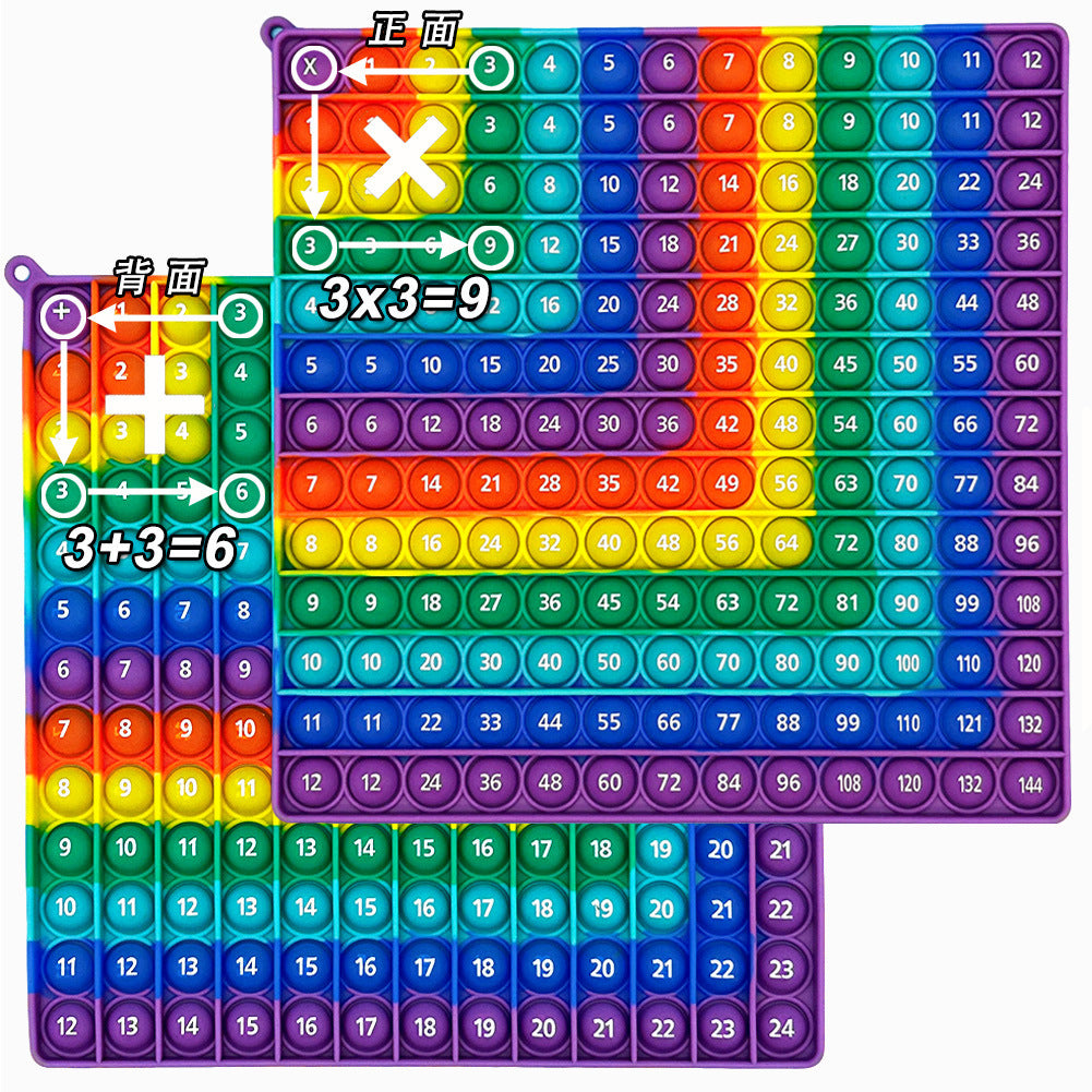 12X12 European and American Multiplication Table Math Practice Board Silicone Educational Science Learning Aid Toy Fun