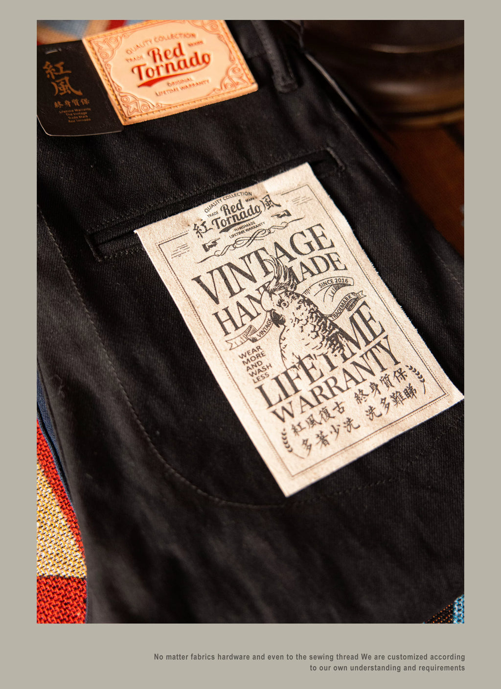 DN-0002 Vintage 14 Oz Indigo Selvage Stylish Trousers Mens Casual Chino Raw Denim Jean Pants Size 28-42