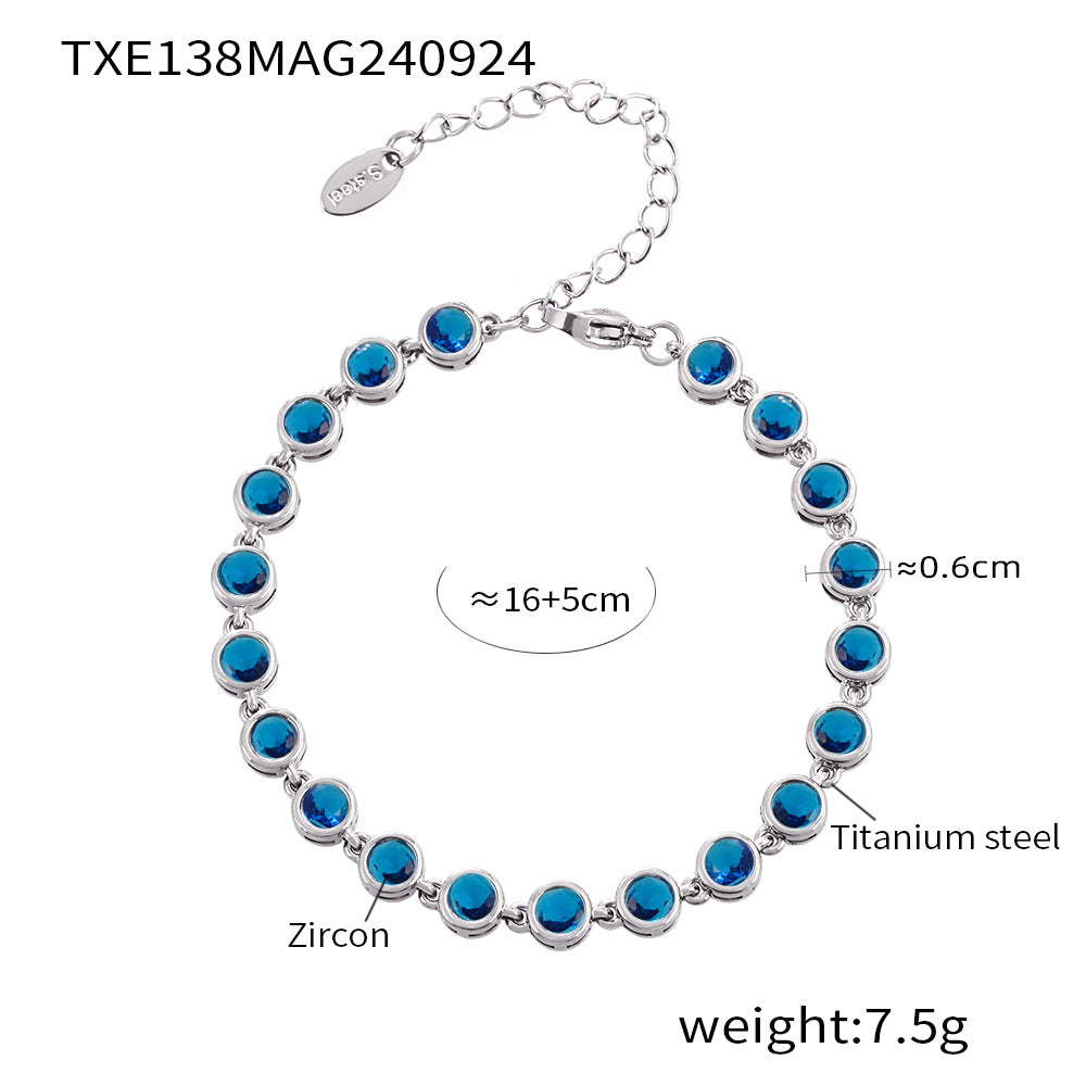 INS Internet Celebrity Bohemian Zircon Bracelet Simple Advanced Dopamine Necklace Advanced Temperament Jewelry suit