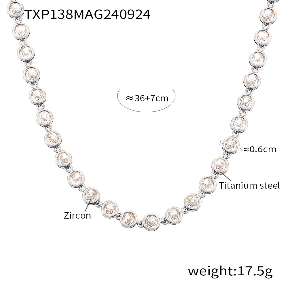 INS Internet Celebrity Bohemian Zircon Bracelet Simple Advanced Dopamine Necklace Advanced Temperament Jewelry suit