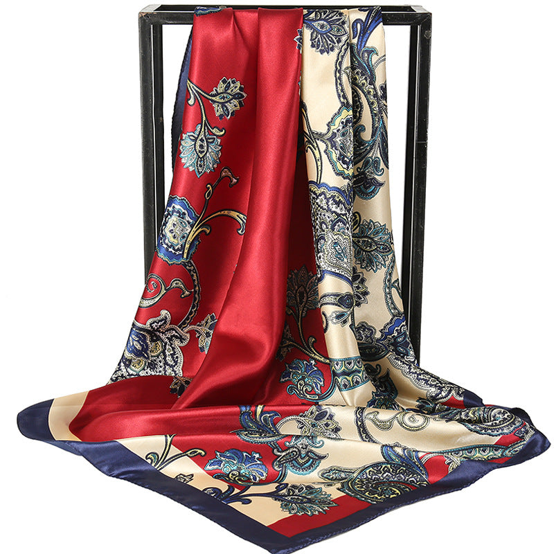 Mother's Day gift double-sided scarf 90 square scarf summer women's thin decorative versatile small scarf shawl scarf scarf