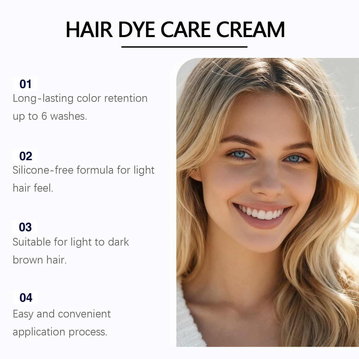 Gleamxi Icy Blonde Hair Dye Cream Permanent DIY Home Natural Long Lasting Shiny Glossy Anti Dry Damage Hair Coloring Cream 100g