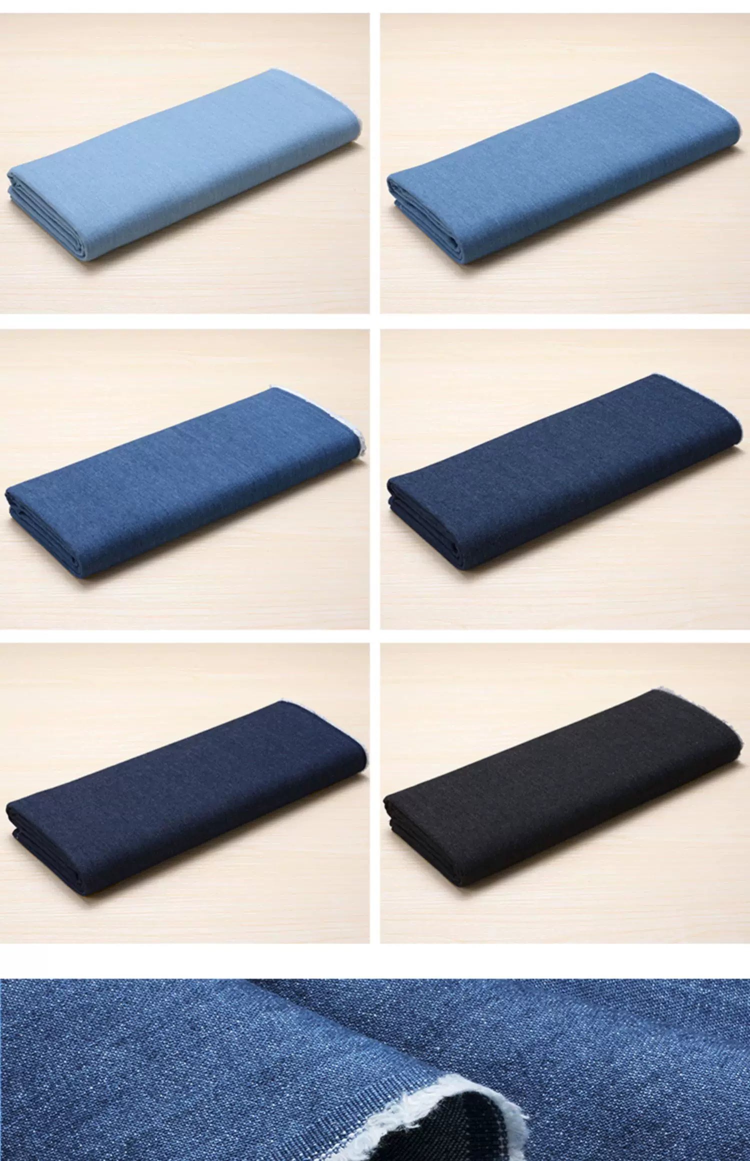 Washed Denim Jeans Fabric Cotton By The Meter for Needlework Dress Skirt Shirt Jacket Pants Diy Sewing Wearable Soft Cloth Blue