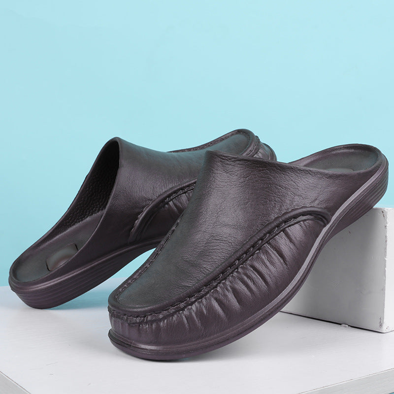 Cross-Border New Large Size Sandals for Summer Indoor and Outdoor Wear Home Men's Fashion Soft-Soled Half-Slippers Factory Direct Sales