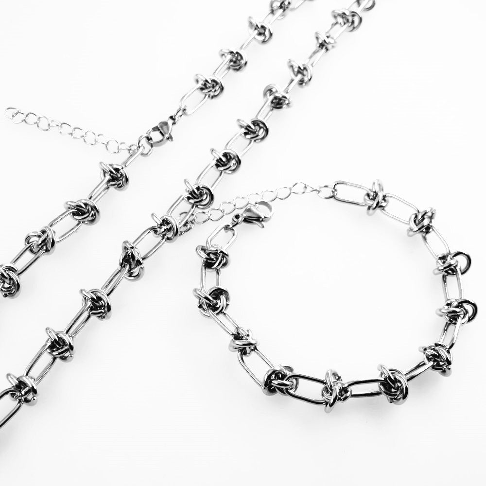 Stainless steel special-shaped chain handmade thorns knot chain men's personality hip-hop trendy jewelry chain for foreign trade