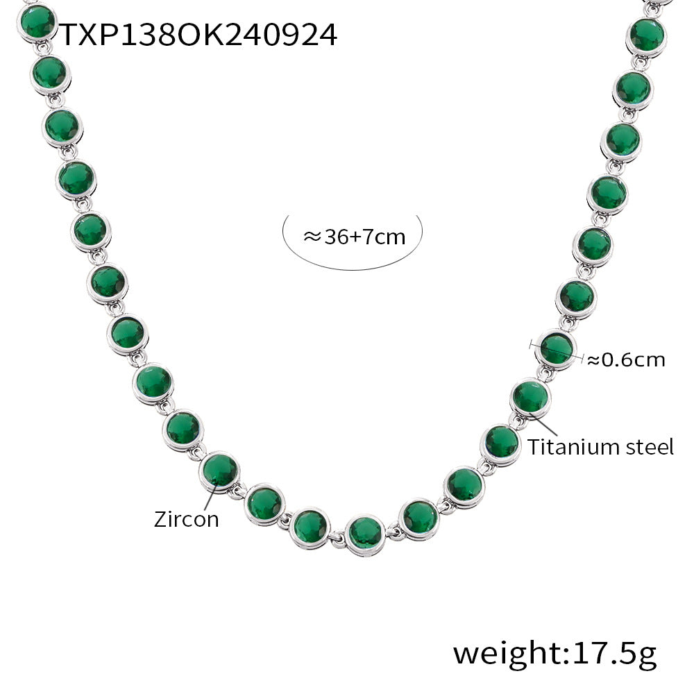 INS Internet Celebrity Bohemian Zircon Bracelet Simple Advanced Dopamine Necklace Advanced Temperament Jewelry suit
