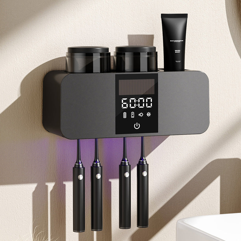 olovvs Smart Toothbrush Sterilizer UV Sterilization Electric Drying Hole-free Mouthwash Cup Toothpaste Rack