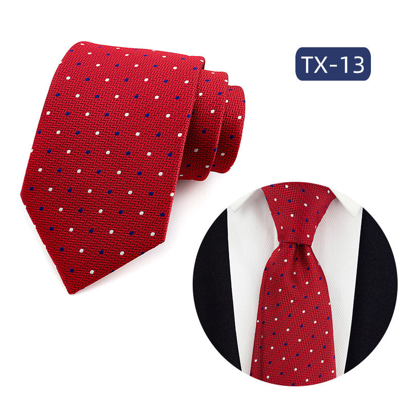 in stock wholesale men's tie jacquard yarn-dyed fabric small floral pattern business casual wedding groom tie