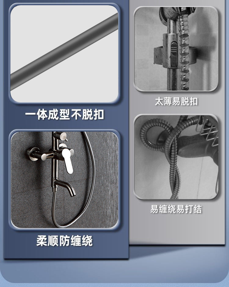 1.5/2M Black Latex Shower Head Hose Flexible Tube Pipe High Pressure Silicone Powerful Tap Faucet Toilet Bathroom Accessories