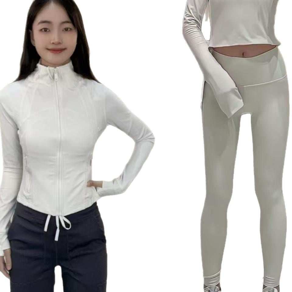 New Gold Label Stand-Up Collar Short Jacket Suit Sports Yoga Wear Slimming Sports Jacket Women's Lulu Swai