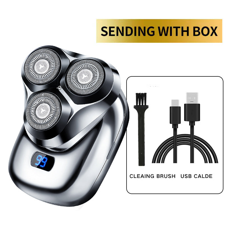Cross-border Portable Two-head Double-head Magnetic Rechargeable Razor Men's Full-body Washable Electric Shaver Super Clean