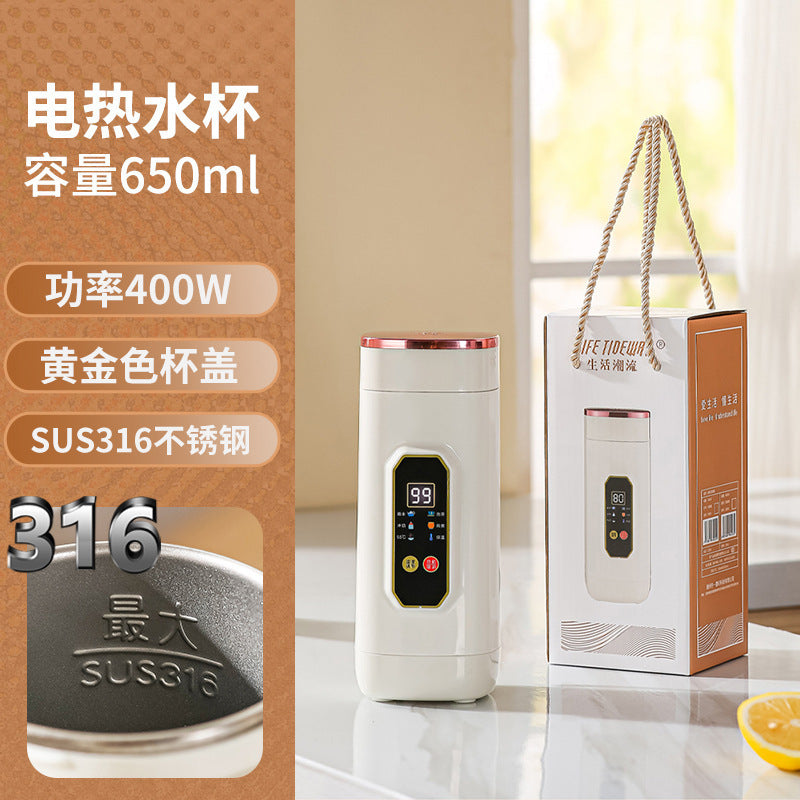 Insulated Cup That Can Boil Water, Portable Electric Water Cup for Travel and Hotels, 304 Stainless Steel Electric Hot Water Cup