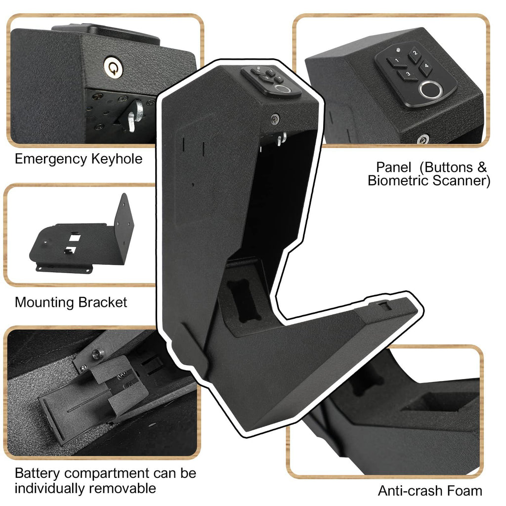 OS519FC 2-in-1 fingerprint password pistol safe European and American wall mounted pistol Box