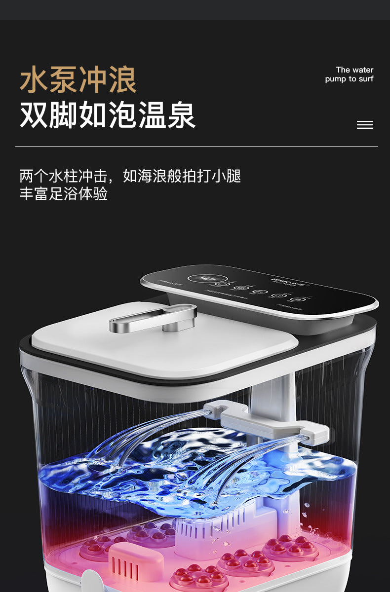 Electric Heated Foot Bath Massager Deep Bucket Steam Spa with Constant Temperature Surf Massage Rollers Blue-Light Sterilization