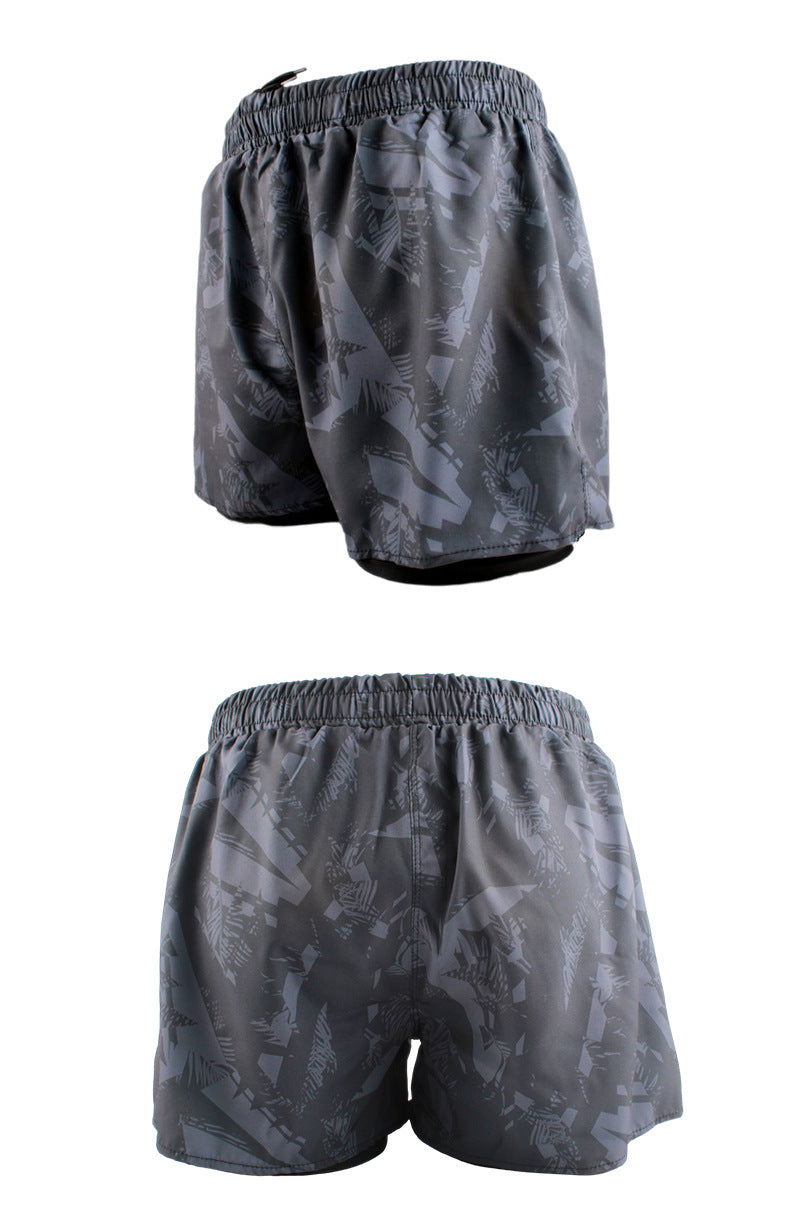Men's Sports Shorts Summer Explosions Double-layer Quick-drying Swimming Trunks Anti-embarrassment Swimming Trunks Running Fitness Training Shorts