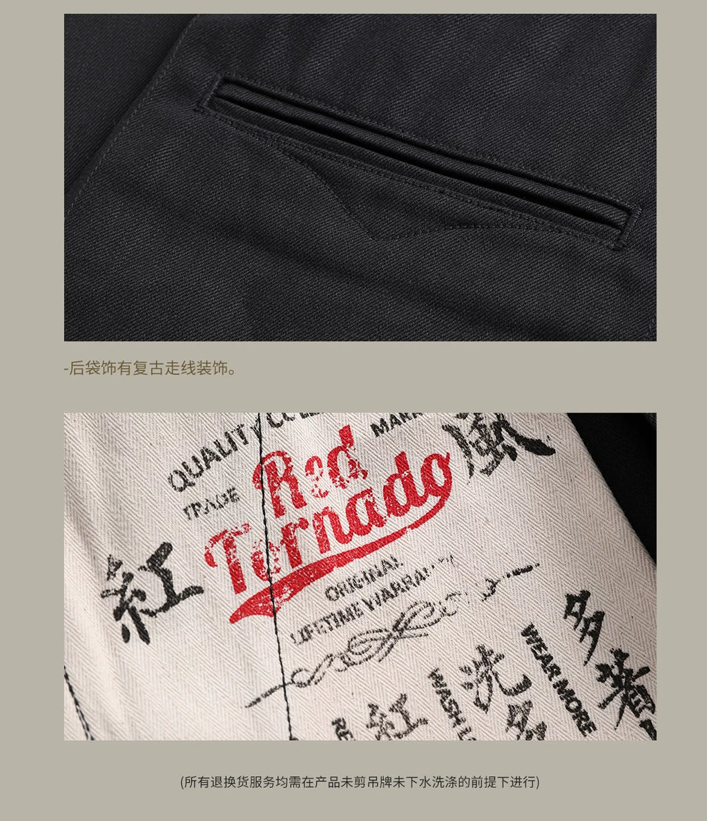 DN-0002 Vintage 14 Oz Indigo Selvage Stylish Trousers Mens Casual Chino Raw Denim Jean Pants Size 28-42